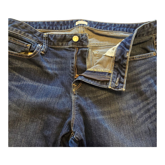 Gap 1969 Jeans Womens 33 Tall Blue Long & Lean Straight Leg Mid-Rise Raw Hem - Picture 7 of 12